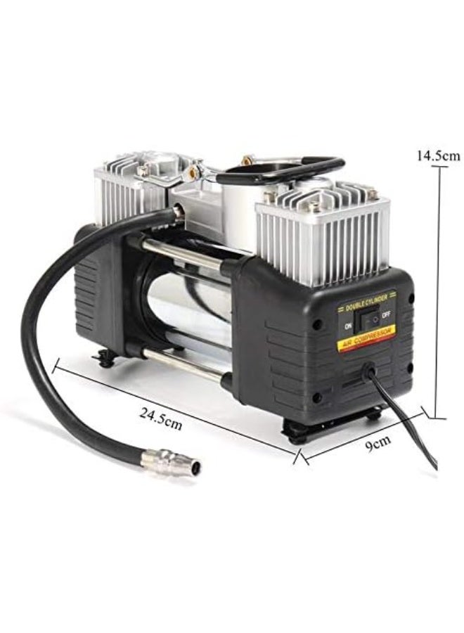 كمبروسر هواء سيارة مزدوج الأسطوانة 12 فولت محمول لنفخ الإطارات والاستخدام اليومي - Image 5